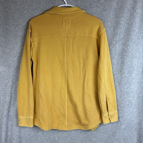 Avec Les Filles Yellow Shirt Shacket Size XS Mustard Yellow Button Front Pockets - Picture 7 of 7